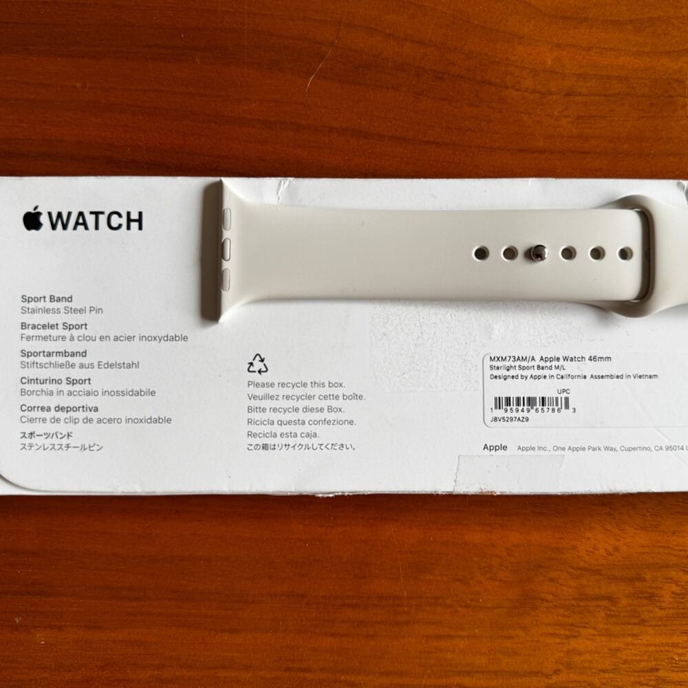Apple White Sport Band (M/L - 46mm)